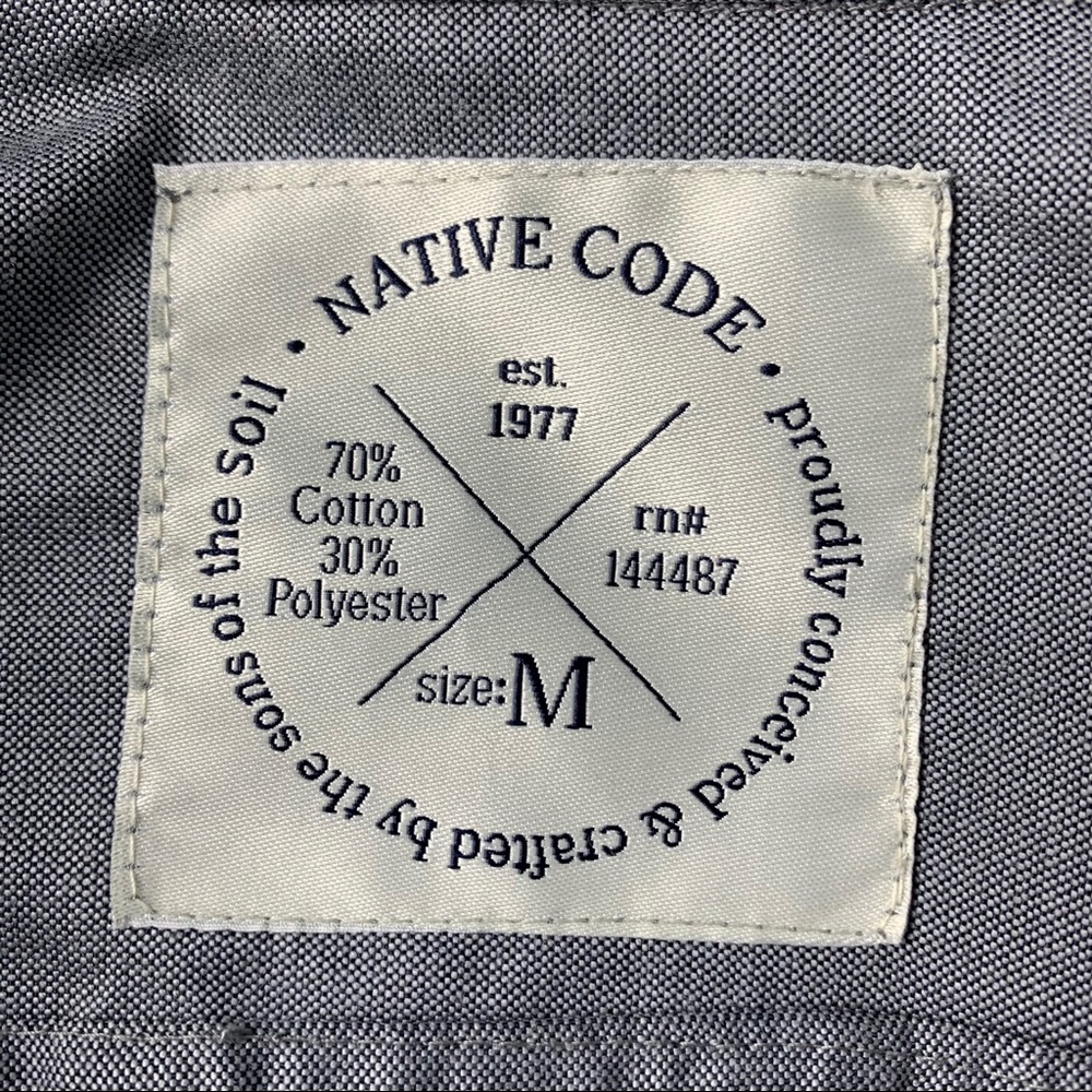 Native Code Men’s Button Down Shirts Size M - image 5